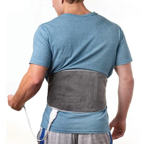 Pure Enrichment PureRelief Lumbar & Abdominal Heating Pad - 4 Heat Settings, Adjustable Belt, Hot/Cold Gel Pack, and Storage Bag - Ideal for Back Pain and Abdominal Cramps