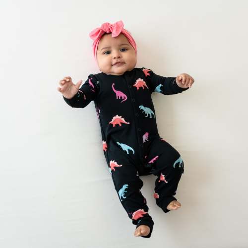 Bamboo Baby Romper in Midnight Roar Print | Kyte Baby