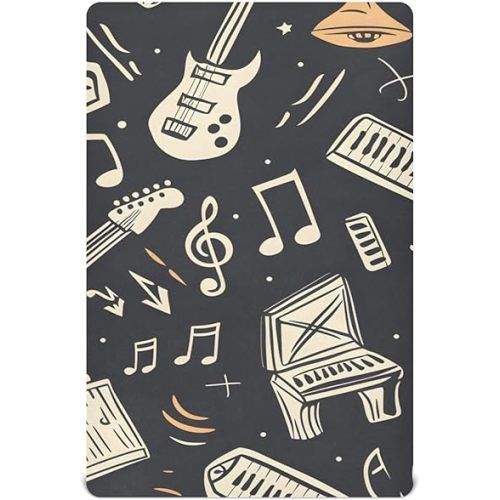 Rock Music Retro Crib Sheets for Girls and Boys Fitted Baby Sheets for Standard Crib Toddler Bed Mattress Soft Baby Toddler Sheets 52 x 28 inch