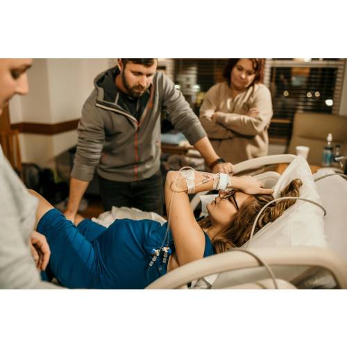 PLUS SIZE - Three Little Tots Blue Labor and Delivery Nursing Hospital Gown- Pajamas & Breastfeeding