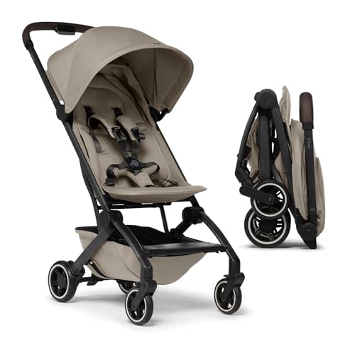 Joolz AER+ Lightweight & Compact Travel Stroller - Portable One-Hand Fold Design - Ergonomic Seat for Infant & Toddler (up to 50 lb) - XXL Sun Hood - Stroller for Airplane -Travel Pouch -Sandy Taupe