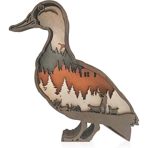 Laozai Wooden Forest Animals Duck Decor Cabin Rustic Decor Wall Decorations Mountain decor for Bedroom Living Room Table Decorative