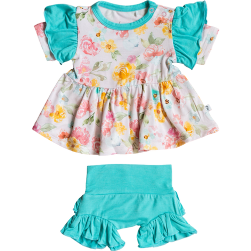 Kayelee Floral Peplum + Bummie Set
