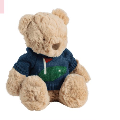 Birdie Bear Plush Pal | Weighted Bear with Knit Sweater | Mud Pie