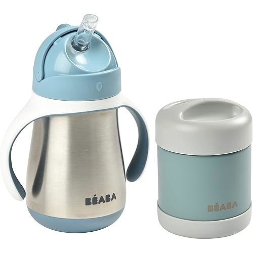 BEABA Stainless Steel Straw Sippy Cup and BEABA Stainless Steel Insulated Food Jar