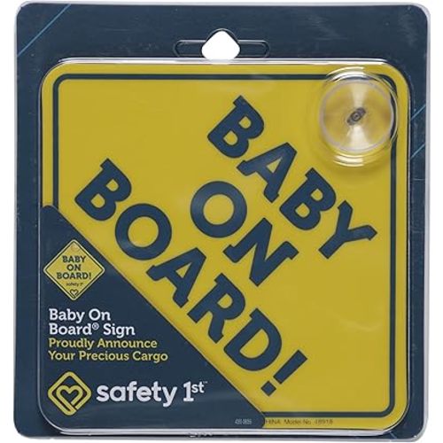 Safety 1st Baby On Board Sign, Suction Cup Attachment, Yellow