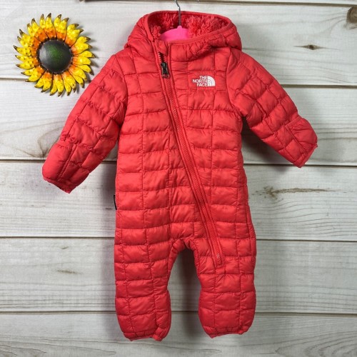 The North Face Baby Snowsuit Bunting 3-6 Months Pink Thermoball Hooded Zip Up