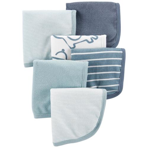 Baby 6-Pack Wash Cloths - Style, Blue
