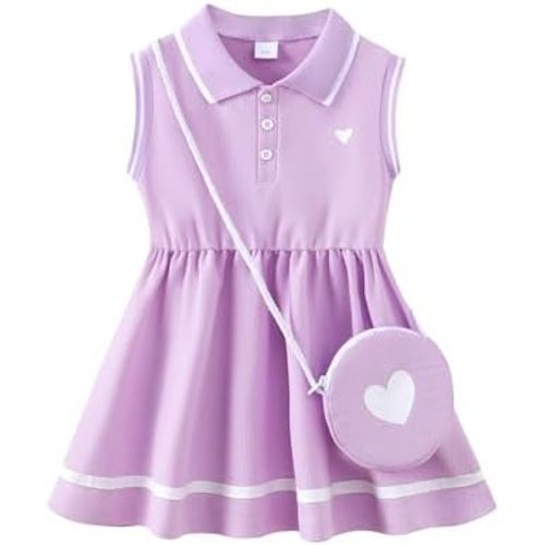 Saeaby Little Toddler Girl Sporty Dress Summer Clothes Ruffle Sleeveless Kids Dresses Sport Causal Sundress Girl Outfits