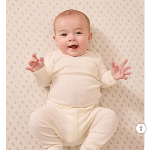 Cream Pointelle Baby Sleep Set