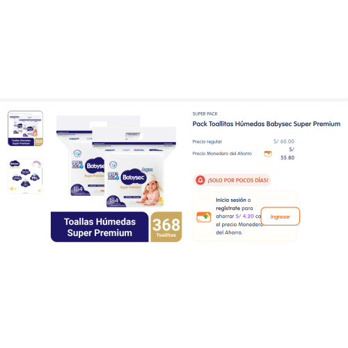 Pack Toallitas Húmedas Babysec Super Premium