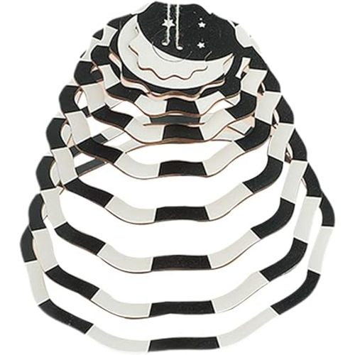 DYNWAVE Baby Crib Mobile Hanging Bed Bell Toy Black and White Hanging Decoration Wooden Toy Creative Nursery Mobile for Baby Newborn