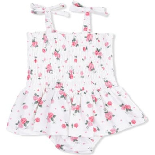 Rosette Smocked Bubble Romper, 0-3M