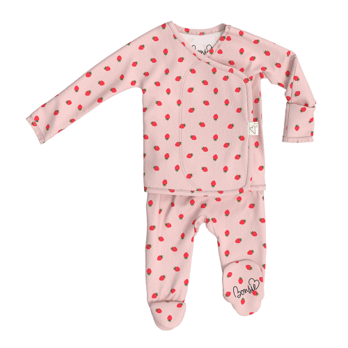 Footie - Strawberries – Bonsie Skin to Skin Babywear