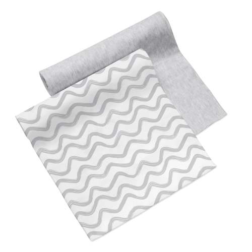 Swaddle Blanket — Watercolor Wave Gray & Gray Heather — 2 Pack — Premium Activewear Jersey Knit — Swaddle, Blanket, Nursing Cover & More