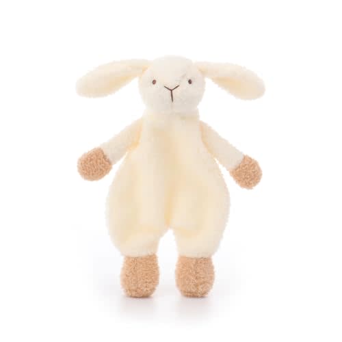 Apricot Lamb Stuffed Animals Security Blanket White Bunny Rabbit Infant Nursery Character Blanket Luxury Snuggler Plush(White Bunny, 10 Inches)