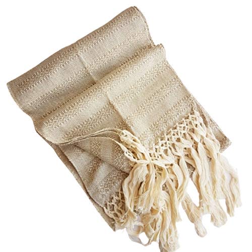 Baby Trapoz Mexican Rebozo Scarf Shawl, Natural Birth, Oatmeal, 118.11 In | 100% Cotton, Woven in Mexico, 118.11 In (3 m) x 25.5 In (65 cm), Doula Massage, Birth Support, Belly Binding
