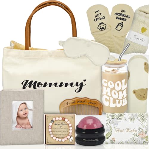 New Mom Gifts Box,Pregnancy Gifts for Expecting Mom,Gender Reveal Baby Shower Gifts for Mom to Be, Postpartum Moms Care Package After Baby