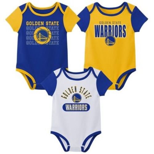 NBA Golden State Warriors Infant 3pk Bodysuit Set - 0-3 Months