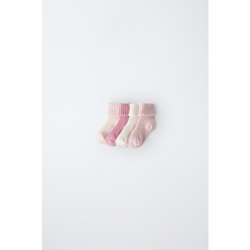 FOUR-PACK OF SOCKS IN VARIOUS COLORS - Pink | ZARA United States