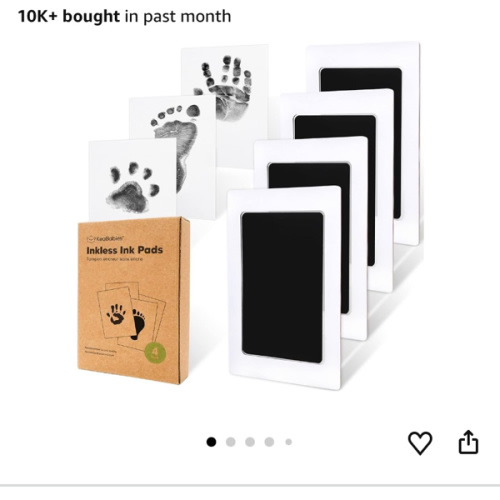 4-Pack Inkless Baby Hand and Footprint Kit - Mess Free Ink Pad for Newborn Keepsake, Dog Nose & Paw Print Kit, Clean Touch Ink Pad for Baby Hand & Footprints, Ideal New Mom Gifts (Jet Black)