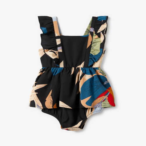 PatPat Baby Girl Clothes Mommy and Me Vacation Outfits Floral Chiffon Baby Baby Girl Gifts,0-24M