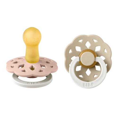 Bibs Boheme Latex Pacifier 6-18m - Glow/Vanilla - 2pk: BPA-Free, Phthalate-Free, Vents For Air Circulation
