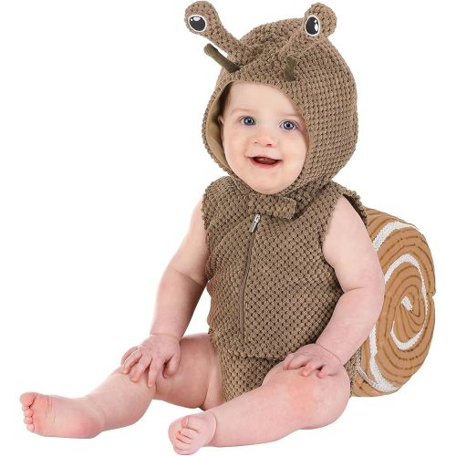 Brown Snail Costume for Infants, Cute Mollusk Baby Jumpsuit for Halloween, Cozy Dressup Outfits for Babies