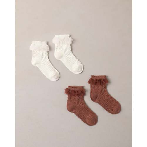 Ruffle Socks Spice, Ivory – Noralee