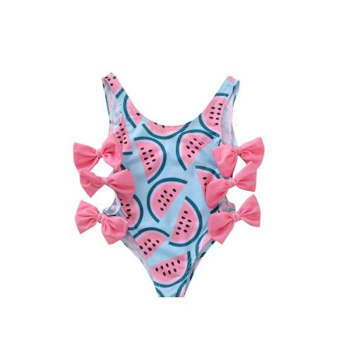 Watermelon Print Bow Swimsuit