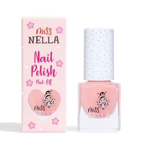 MISS NELLA Safe Special Light Pink Nail Polish for Kids, Non-Toxic & Odor Free Formula for Children and Toddlers, Natural Water Based for Easy Peel Off (Cheeky Bunny)