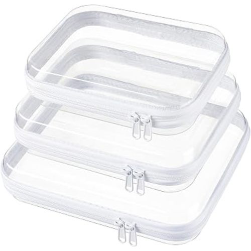 Clear Hard Shell Diaper Bag Organizer Pouches Cosmetic Bags (3 Pcs)
