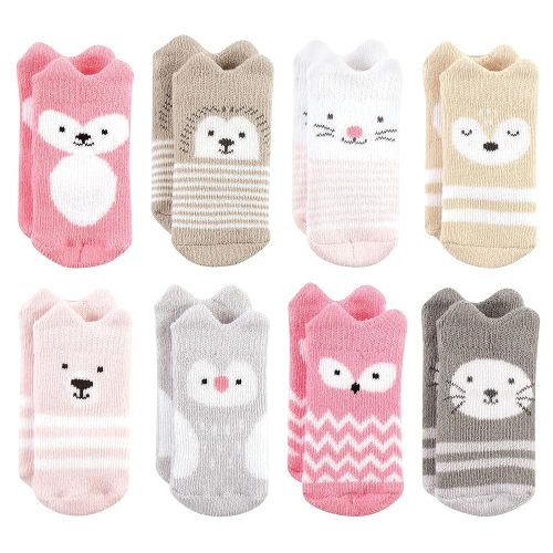 0-6 months - Hudson Baby Baby Girls' Cotton Rich Newborn and Terry Socks