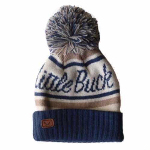 Pre-Order Little Buck Backwoods Pom Navy Blue Toque | Canadian Baby Co.
