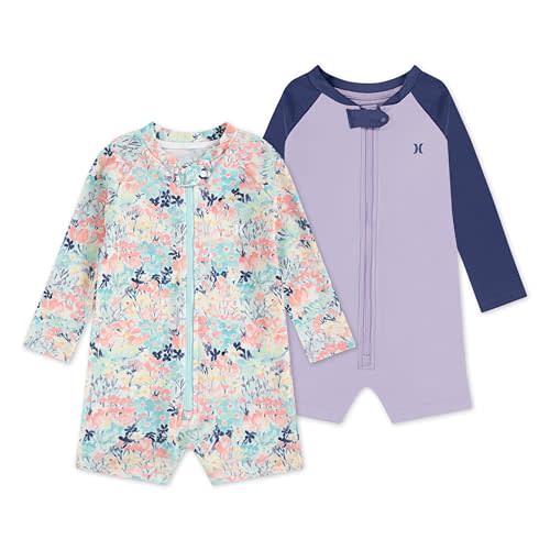 Hurley Unisex Baby 2-Pack Long Sleeve Rash Guard Coverall