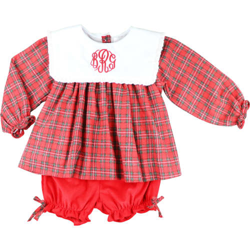 Red Plaid Bloomer Set