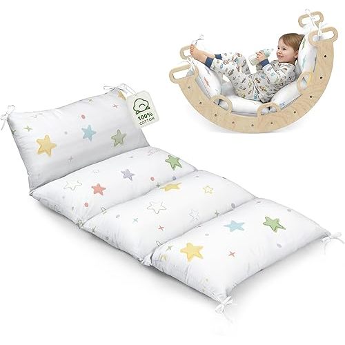 BlueWood Cushion for Climbing Arch, Montessori Philosophy Soft and Non-Slip Pillow for Kids, Pikler Cushion for Reading, Playing, Games, Parties (Star)