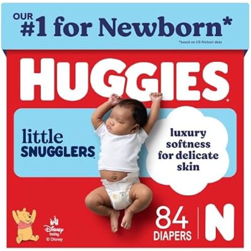 Huggies Little Snugglers Newborn Diapers, 84 Count