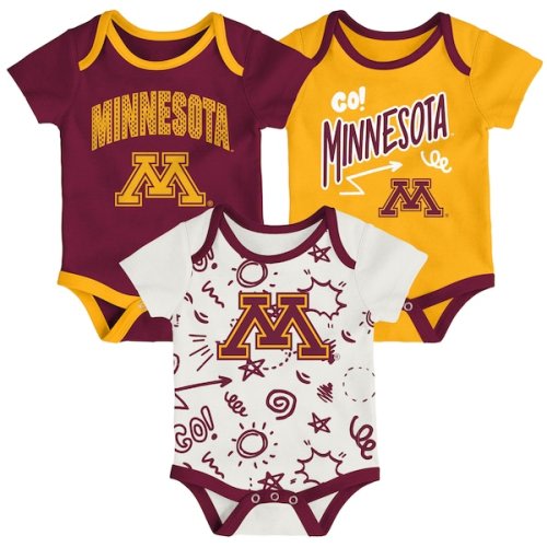 Newborn & Infant Outerstuff Minnesota Golden Gophers Three-Pack All Day Play Bodysuit Set