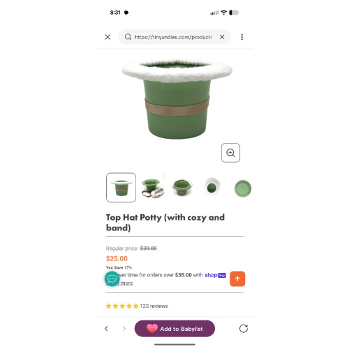 Top Hat Potty (with cozy and band)