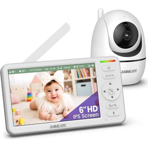 ANMEATE 6" Video Baby Monitor with Camera and Audio No WiFi
