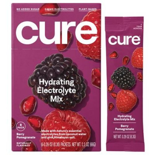 Cure Hydration Electrolyte Vegan Drink Mix Powder - Berry Pomegranate - 2.3oz/8pk