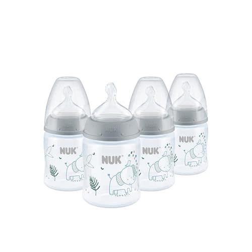 NUK Smooth Flow Anti Colic Baby Bottle, 5 oz, 4 Pack, Elephant