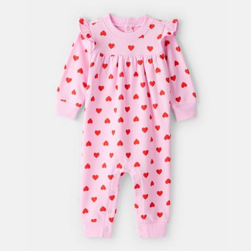 Baby Girl Carter's DayDream Fleece Heart Long Sleeve Jumpsuit