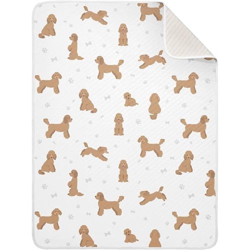 Medium Poodle Baby Swaddle Blanket for Boys and Girls, Muslin Baby Receiving Swaddle Blanket, Soft Cotton Nursery Swaddling Blankets for Newborn Toddler Infant