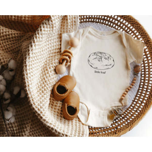 Little Loaf Bread Baby Bodysuit – Purple & Pine
