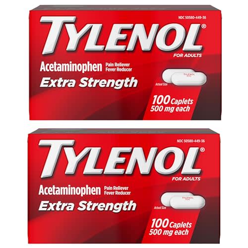 Tylenol Extra Strength Pain Reliever and Fever Reducer Caplets, 500 mg Acetaminophen, Pain Relief Pills for Headache, Backache, Toothache and Minor Arthritis Pain Relief, 200 Count