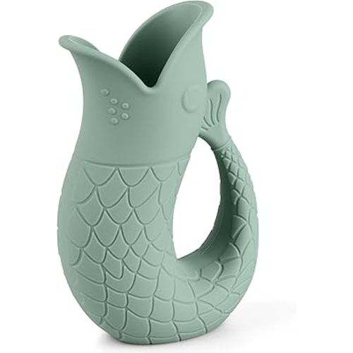 Baby Bath Rinse Cup, Silicone Shampoo Washing Rinse Cup for Kids, Bath Rinse Cup with Handle (Cambridge Blue)