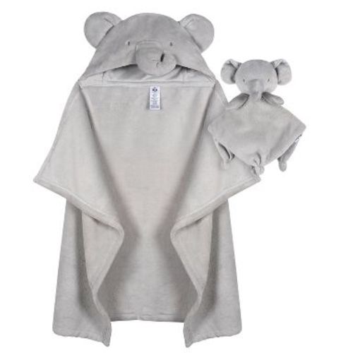 Gerber Baby Hooded Wearable Blanket & Security Blanket Set, Elephant, 2-Pack