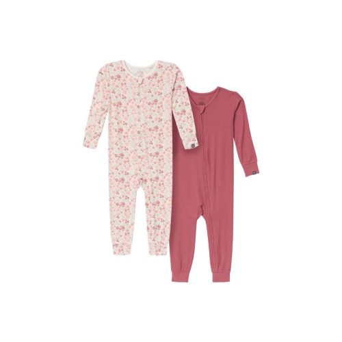 2-Pack Girl's Tight Fitting Footless Pajamas, 3-6M
